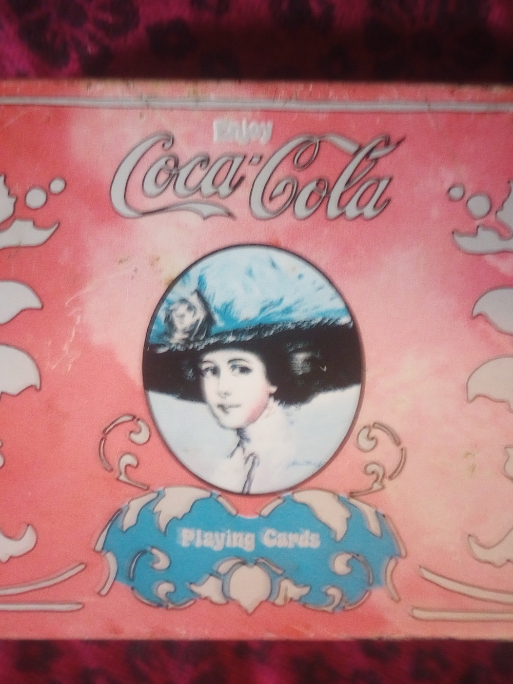 Vintage Coca-Cola Decorative Playing Cards - Red & Blue Accents